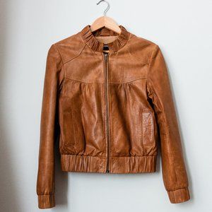 Danier Camel Varsity Leather Jacket